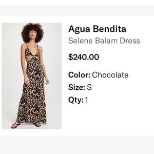 Agua Bendita Selene Balam Dress, animal print, size S